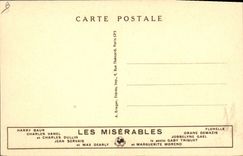 Postal Cine el Miserable Victor Hugo Raymond Bernan