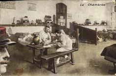 CPA Puzzle Militaria La chambree 