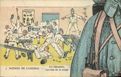 Vintage Postcard Militaria Puzzle With the refectory the arrival of soup