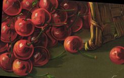 Vintage Postcard Cherries