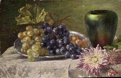 Vintage Postcard Grapes