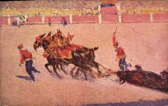 CPA Corrida Course de taureaux Bertuchi 