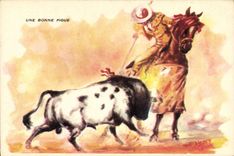 CPA Corrida Course de taureaux Une bonne pique 