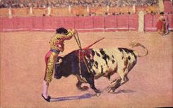 CPA Corrida Course de taureaux Bertuchi 