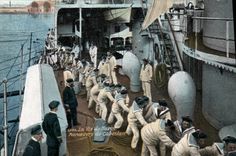 CPA Militaria Marins La vie du marin Manoeuvre du Cabestan