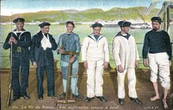 Vintage Postcard Militaria Marins the life of the sailor the various behaviors has edge