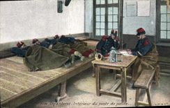 Vintage Postcard Interior Militaria of a police station