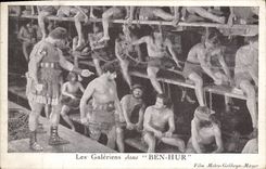 Vintage Postcard Cinema galley slaves in Ben Hur