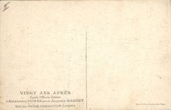 Vintage Postcard Cinema Twenty Years After Alexandre Dumas Auguste Maquet Musketeers