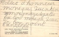 CPA Cinema Les Trois Mousquetaires Alexandre Dumas Auguste Maquet