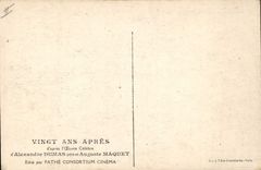 CPA Cinema Les Trois Mousquetaires Alexandre Dumas Auguste Maquet