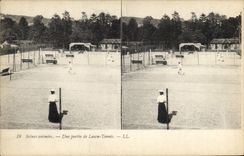 CPA Scenes animees Une partie de lawn Tennis 