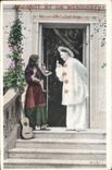 CPA Fantaisie Pierrot et la mendiante Oh ! c'est trop 