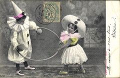 Postal Fantasia Pierrot Niños