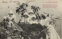 Postal Fantasia Pierrot el nido de Pierrots Niños