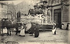 Postal Fantasia Pierrot Carnaval de Aix en Provence Venganza de Arlequín Familia Pierrot tiene la búsqueda de una morada