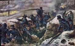 CPA Militaria Combat pour gagner un peu de terrain en Argonne 