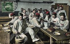 CPA Militaria Infanterie Au refectoire 