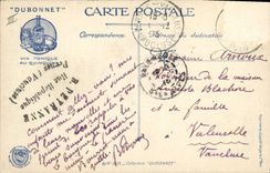 CPA Militaria Un taube passe Avion AviationDubonnet Chat 