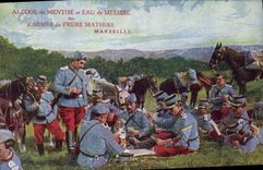 CPA Militaria Une bonne partie de cartes Frere Mathias Marseille 