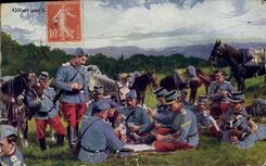 CPA Militaria Une bonne partie de cartes Frere Mathias Marseille 