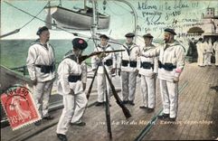 CPA Militaria La vie du marin Exercice de pointage 