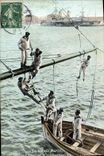 Vintage Postcard Militaria life of the sailor Exercise of boat