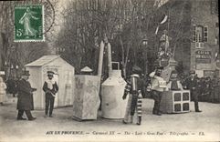 Vintage Postcard Carnival XX Aix in Provence The Fatty Milk Fire Telegraph