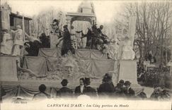 Vintage Postcard Carnival of Aix Aix in Provence five parts of the world