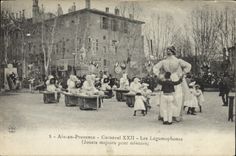 Vintage Postcard Carnival XXII Legumophones major Toys for Aix minors in Provence