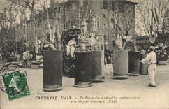 Vintage Postcard Carnaval of Aix the queen of Andouilles which visits has King Carnaval XXII Aix in Provence