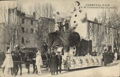 Vintage Postcard Carnival of Aix Tank of the Aix Committee in Provence