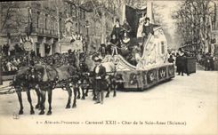CPA Carnaval XXII Char de la Scie Anse Science Aix en Provence 
