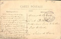 Vintage Postcard Tennis Saint Quentin play of Palm