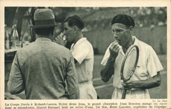 CPA Tennis La Coupe Davis a Roland-Garros Jean Borotra mange du sucre Rene Lacoste Marcel Bernard 
