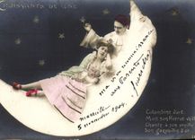 Postal Fantasia Pierrot Pierrots Medios