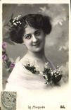 Vintage Postcard Fantasy Flowers Lily of the valley Woman