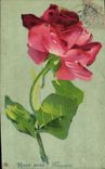 Vintage Postcard Fantasy Pink Flowers Rose Prosperity