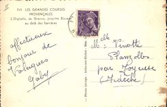CPM Corrida Course de taureaux L'Orphelin de Granon projette Biscarel au dela des barrieres