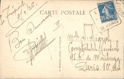 Vintage Postcard the Headlight has low tide Treport