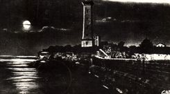 Modern Postcard Holy Headlight Georges de Didonne the headlight Night effect