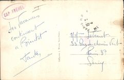 Vintage Postcard Headlight of Frehel and the old woman tower