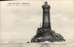 CPA Phare de la Vieille Vue prise du Raz Le Raz de Sein Gorlebella