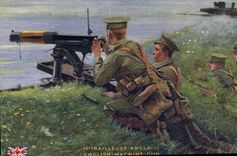 CPA Militaria Mitrailleuse anglaise 