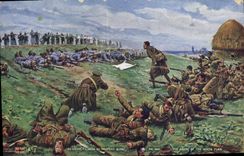 CPA Militaria L'abus du drapeau blanc 