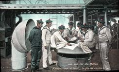 Vintage Postcard Militaria the life of the Recreations sailor has edge the card deck