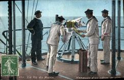 Vintage Postcard Militaria life of the sailor Operations of a gun of 47mm