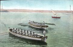 Vintage Postcard Militaria life of the sailor Departure of the boats - majors