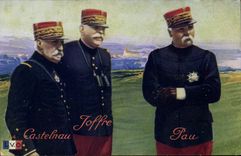 CPA Militaria Generaux Castelnau Joffre Pau 