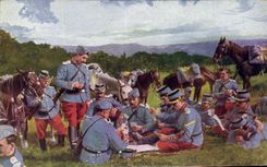 CPA Militaria Une bonne partie de cartes 